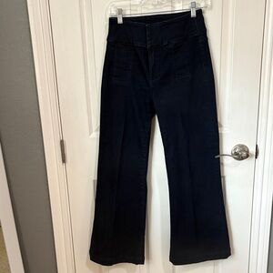 Kut from the Kloth Dark Denim Trouser type wide leg Jeans